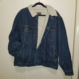 Sherpa Fleece Denim Trucker Jacket | Men's XL